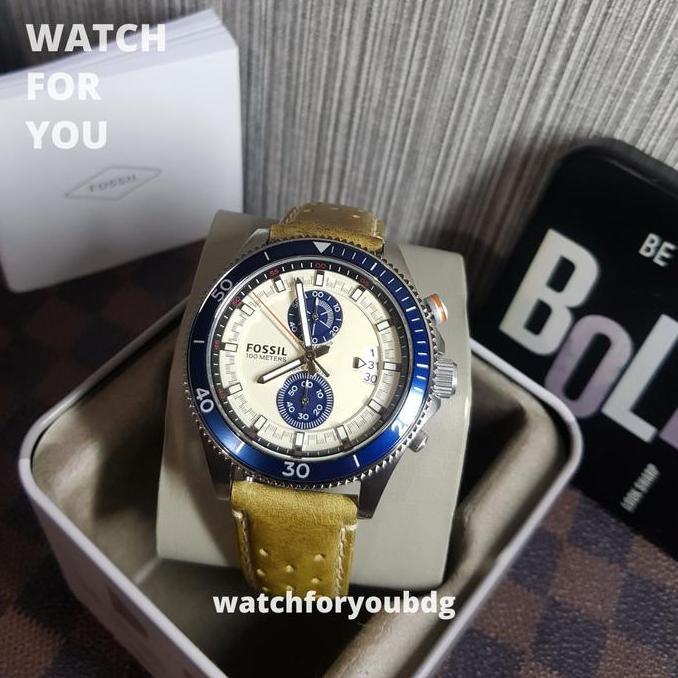 Jam Tangan Pria Fossil Wakefield Chronograph Watch CH2951 CH 2951 Tan