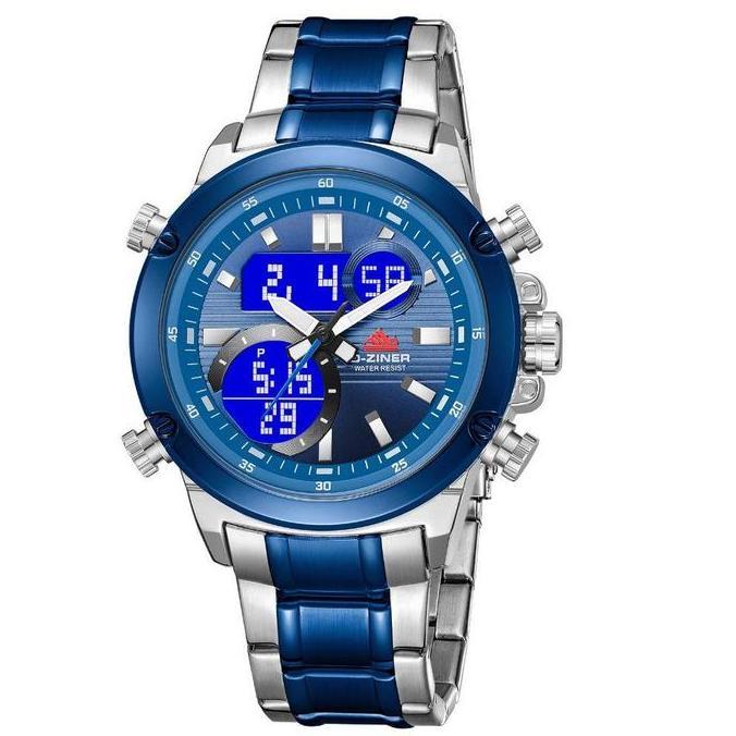 Dziner Jam Tangan Pria 8333 Rantai Stainless Steel Double TIme Water Resistant 3 ATM Wateroof Kaca W