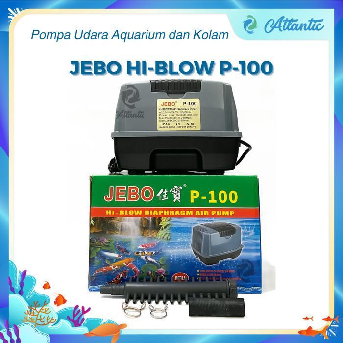 Jebo P100 P-100 Pompa Udara Aerator Hi-Flow Air Pump Blower Aquarium Original Dan Terpercaya