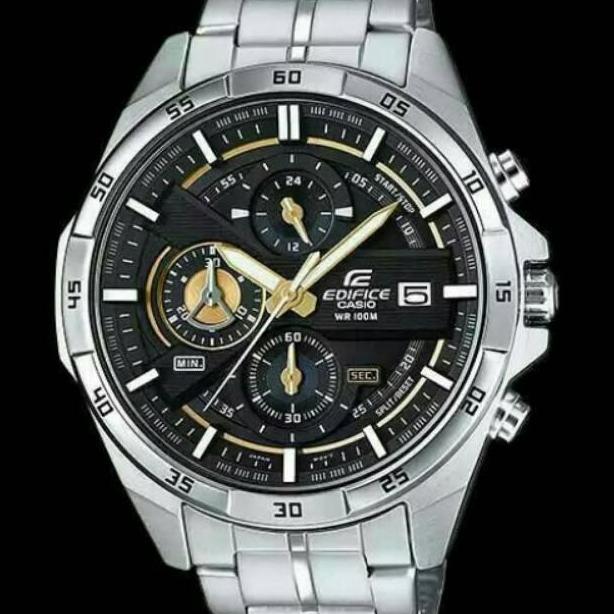 Casio edifice efr 556 silver black dial combi gold