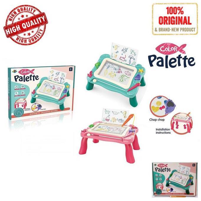 Mainan Anak Edukasi Color Palette Magnetic Drawing Board Ocean Drawing PEM