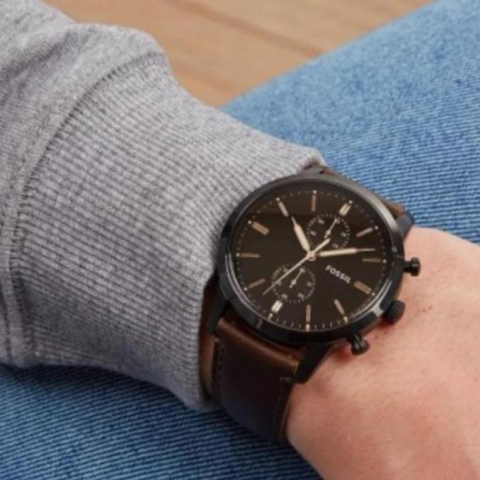 JAM TANGAN PRIA FOSSIL CHRONOGRAPH KULIT MEWAH CASUAL ORINAL