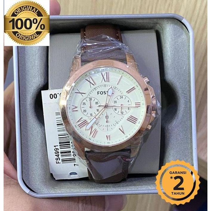 [ ORINAL ] Fs4991 Grand Brown Leather 44mm