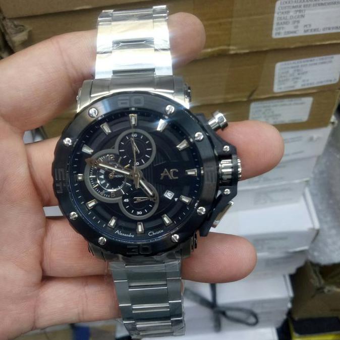 Jam Tangan pria Alexandre Christie AC 9205 MC Black Rose Gold