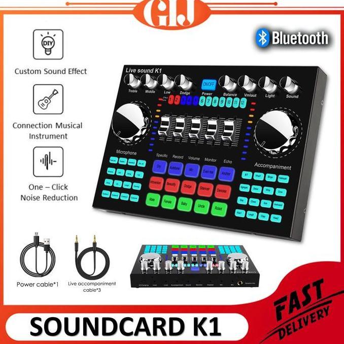 Soundcard Sound Card K1 Live Audio Mixer Video Recording Broadcast BISA GOSEND