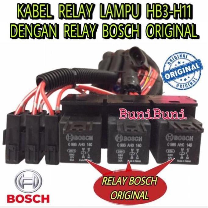 Spesial Kabel Relay Bosch Komplit Untuk Lampu H11 - Hb3 Tipe 3 Relay 4 Lampu Original