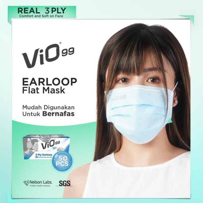 NEW VIO99 MASK EARLOOP - MASKER VIO 3 PLY ISI 50 PCS MASKER MEDIS VIO 99 BEST