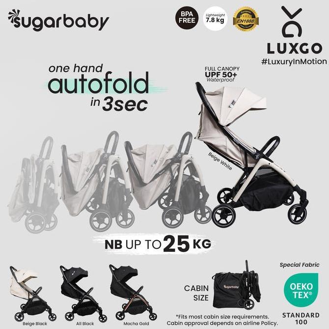 JANJUKO_3  - SUGARBABY STROLLER LUXGO KERETA DORONG BAYI/STROLLER BAYI/STROLLER AUTOFOLD BPA FREE/ST