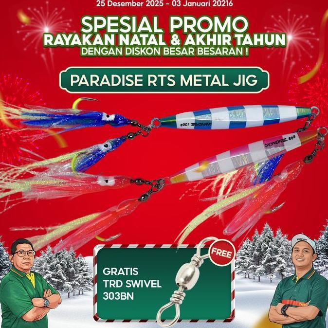 Paradise Ready To Strike Metal Jig Cumi Premium Fish Lure GID 60-120gr - Jigging Laut Glow In The Da