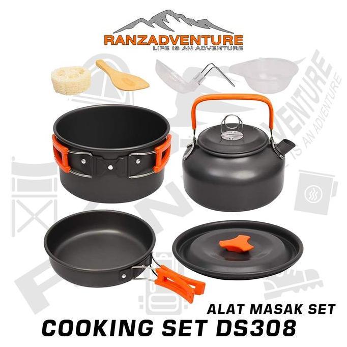 Cooking Set Ds308 Alat Masak Camping Satu Set + Teko Ds-308 Outdoor