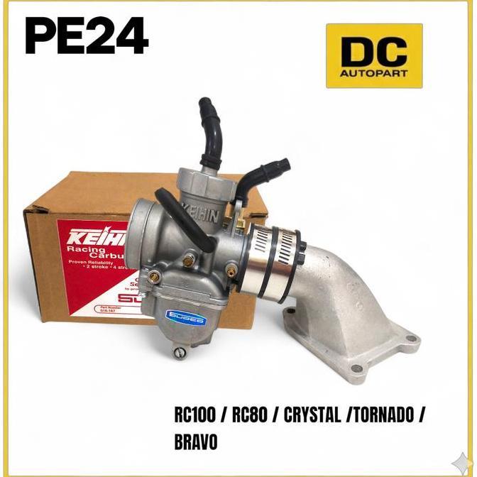 Best Promo, Paket Karburator Pe24 Pe26 Pe28 + Manipol Rc80 Rc100 Crystal Tornado Bravo | Set Karbu &