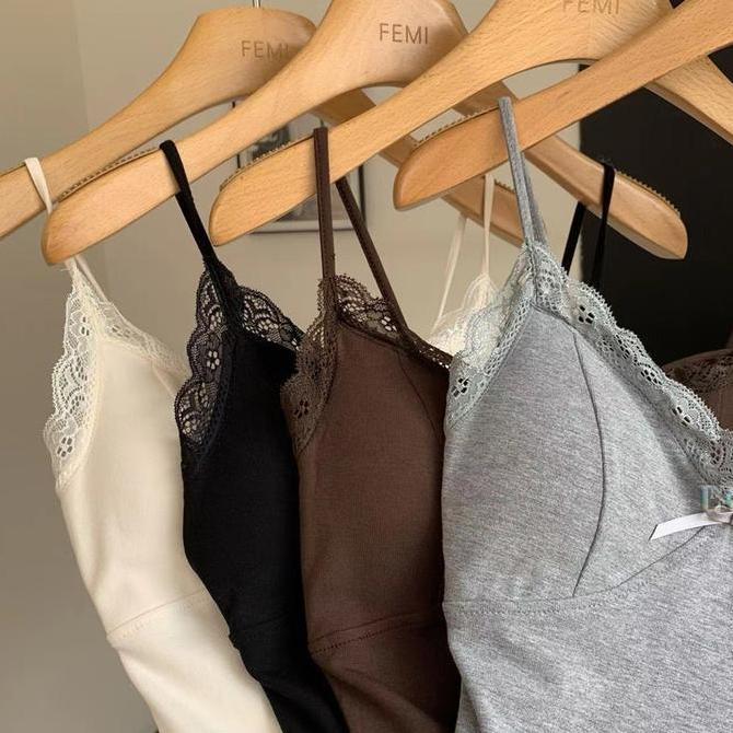 LNR Shop Midi Dress Dewasa dengan Pad Bra Cup Busa Ditambah Renda dan Pita Import Piyama Daster Baju