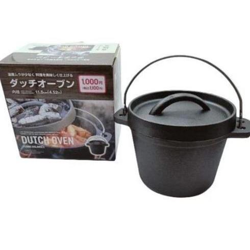 Daiso Dutch Oven Alat Masak Camping Bushcraft Warna Hitam