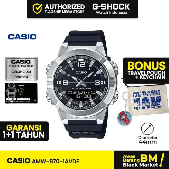 Casio General AMW-870-1AVDF | Jam Tangan Pria | Dital | Anti Air | Orinal | Casio Watches | AMW-870-