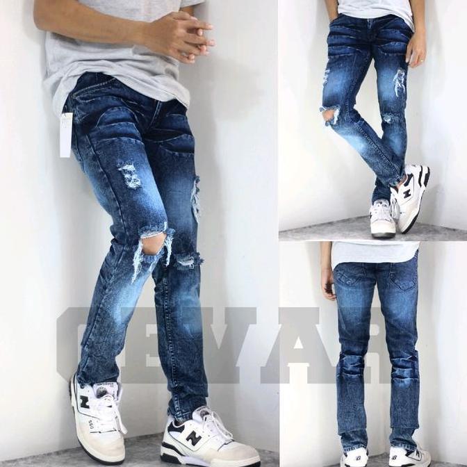 Promo  Celana jeans panjang sobek lutut pria/celana jeans panjang sobek lutut pria/celana jeans panj