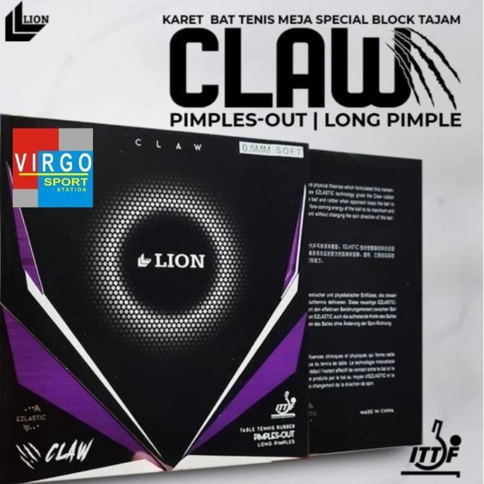 Lion Claw Bintik Panjang spon 0.5 karet bat bet pingpong 100%