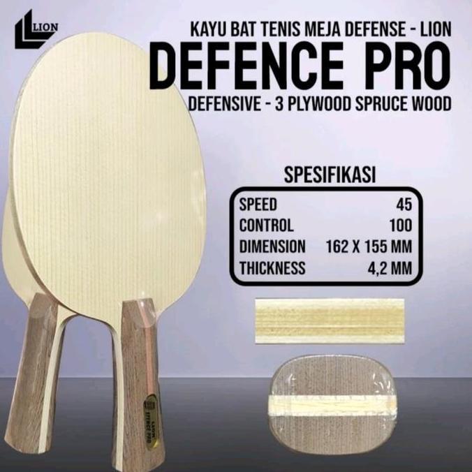 Lion Defence Pro Spruce Wood kayu bat bet bertahan pingpong 100%