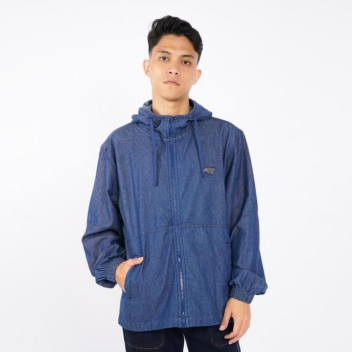 3Second Jaket Denim Pria Hoodie Relaxed Fit Katun Fort -C070225