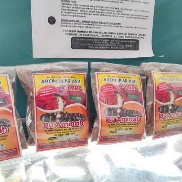 Abon Ular Cobra Asli "Bu Aminah" 100 Gr Termurah Terlaris