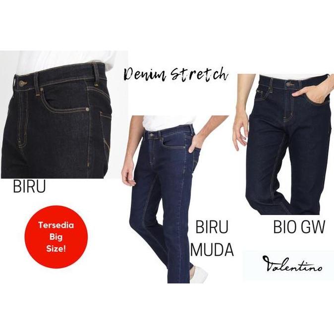 Valentino Jeans Denim Strech Celana Panjang Pria Jumbo