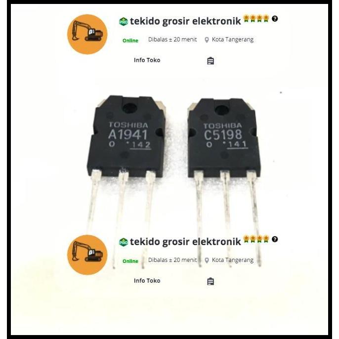 TERBARU TRANSISTOR A1941 C5198 A 1941 C 5198 ORI 1941 5198 ORI TOSHIBA JEPANG 