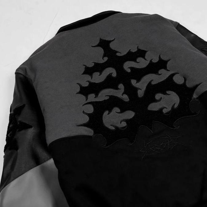 GRDT - Triball Jacket Varsity Balck Grey - Varsity Jacket Pria Wanita