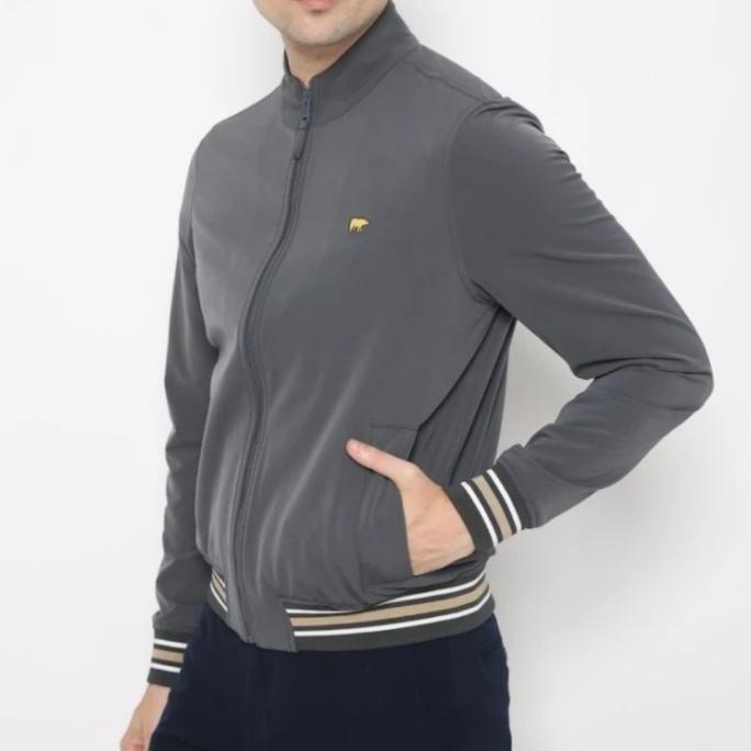 JACK NICKLAUS Sparrow Jaket Pria Orinal SLIMFIT, charcoal