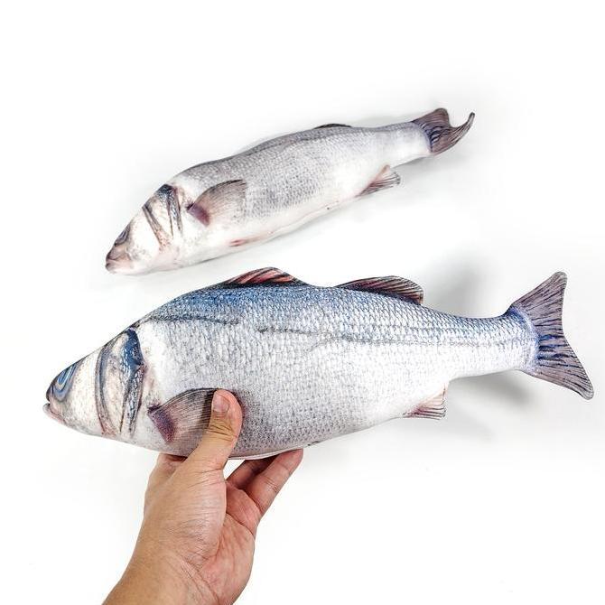 Boneka Ikan Kakap Putih Laut Segar Barramundi Premium untuk Prank