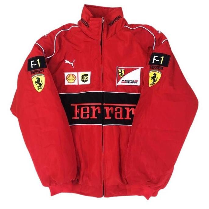 FERRARI F1 NASCAR TEAM RACING JACKET Pria Jaket Sport Wanita Distro Casual Tebal Bomber Merah Unisex