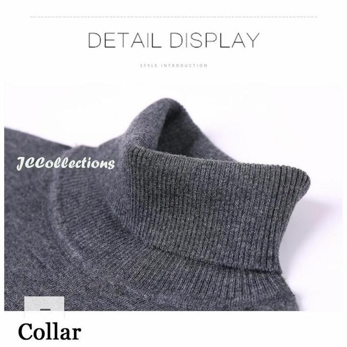 JUMBO SWEATER TANGAN PANJANG PRIA TURTLENECK RAJUT FIT XXL+