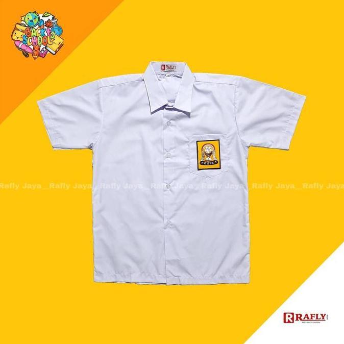 Baju Kemeja Putih SMP Lengan Pendek Pria Wanita - Seragam Sekolah SMP - Rafly Jaya