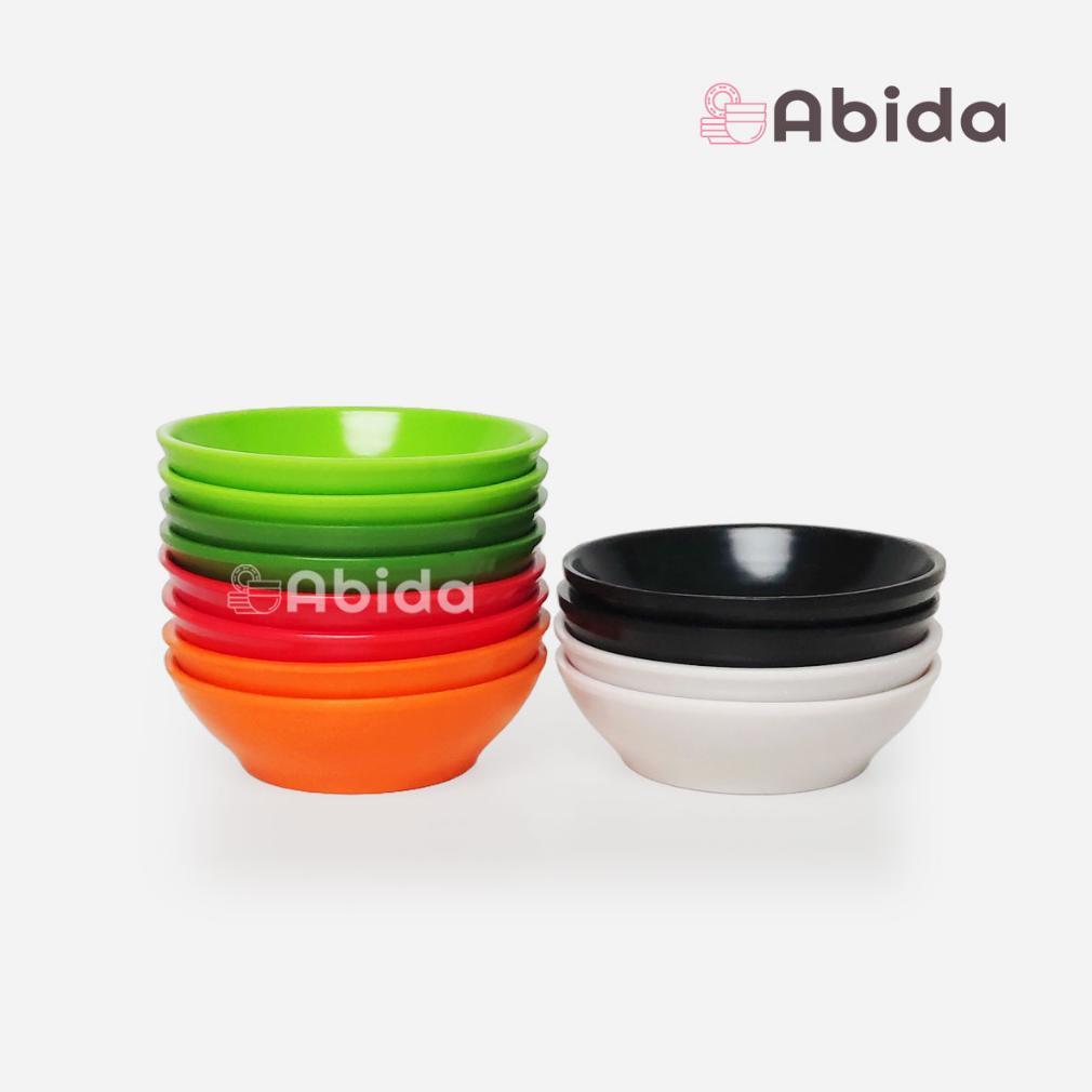 Abida 1 Lusin Piring Sambal Kecil - Tempat Sambal Melamin - Piring Saos - Piring Kecil Lusinan - Pir