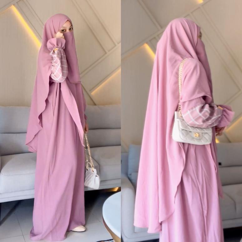Tsurayya - One Set Marwa (Abaya+Bergo Free cadar) Abaya Set Hijab Cadar