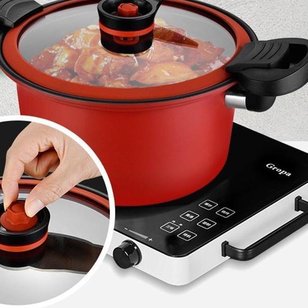 QME- Panci Presto Teflon Pressure Cooker Pot 3.5 Liter Melunakan Daging Lembut Anti Lengket Panci Pr