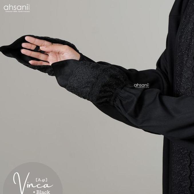 Mukena Terusan Hitam Vinca Ahsani Rayon Adem Tebal Mukena Umroh Haji