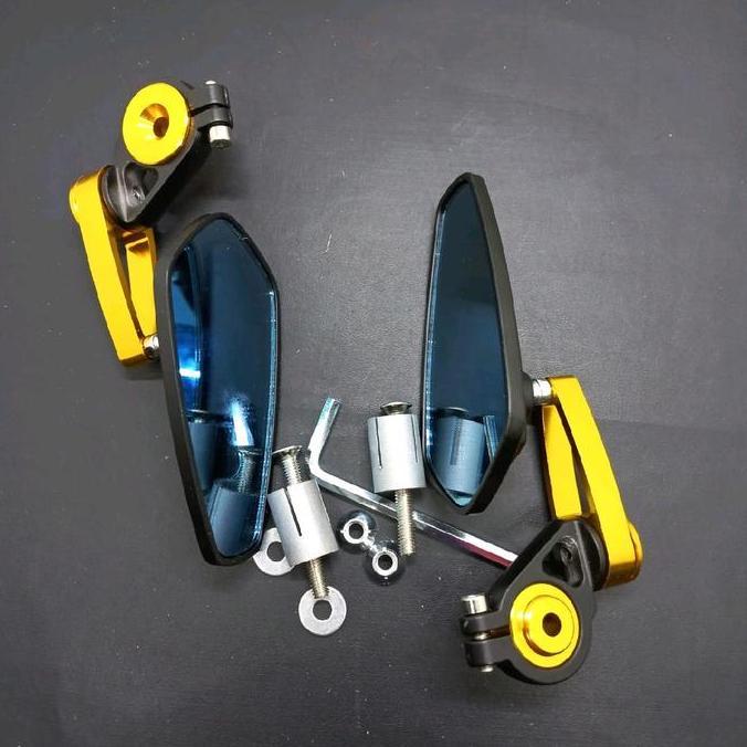 5GAGAMISANY - KACA SPION VARIASI MOTOR (MODEL JALU OVAL) VARIASI WARNA KUNING UNIVERSAL/COCOK UNTUK 