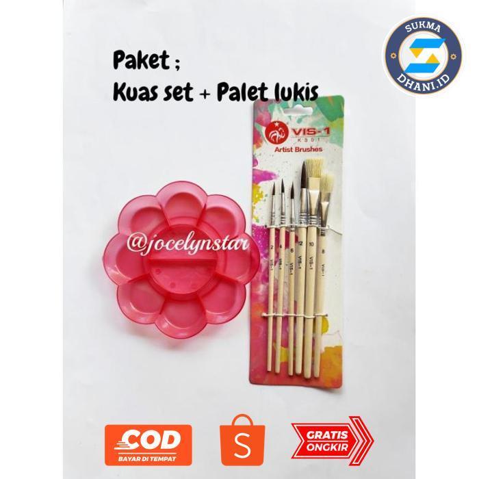 SUKMADHANI.ID PAKET MELUKIS ( PALET DAN KUAS 1 SET), KUAS LUKIS DAN PALET LUKIS MURAH