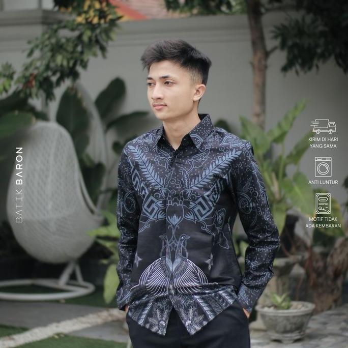 BEST SELLER ANGSANA - KEMEJA BATIK PRIA LENGAN PANJANG SLIMFIT FULL FURING PREMIUM (BAHAN ADEM, HALU