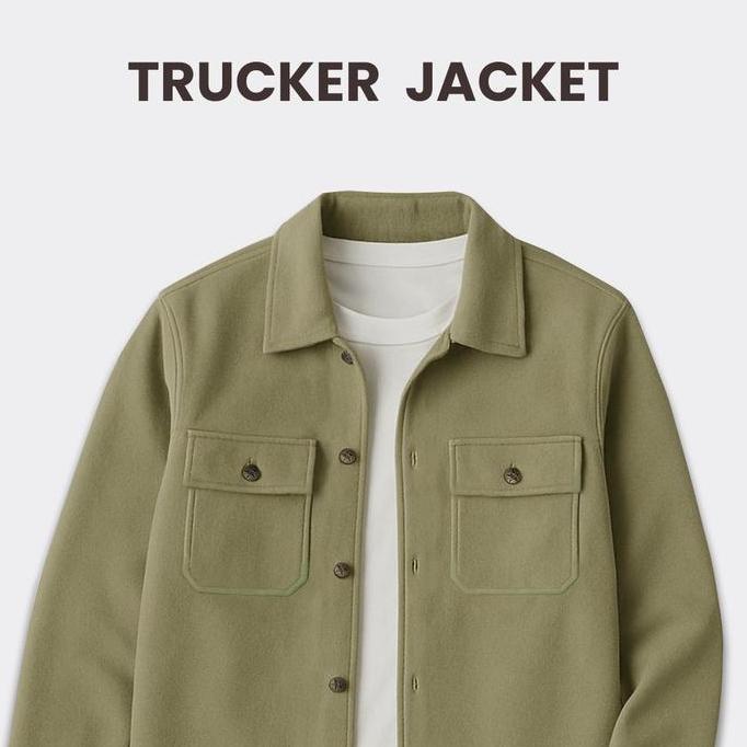 BEST SELLER BROGUY JAKET TRUCKER PRIA CASUAL OUTFIT KHAKI