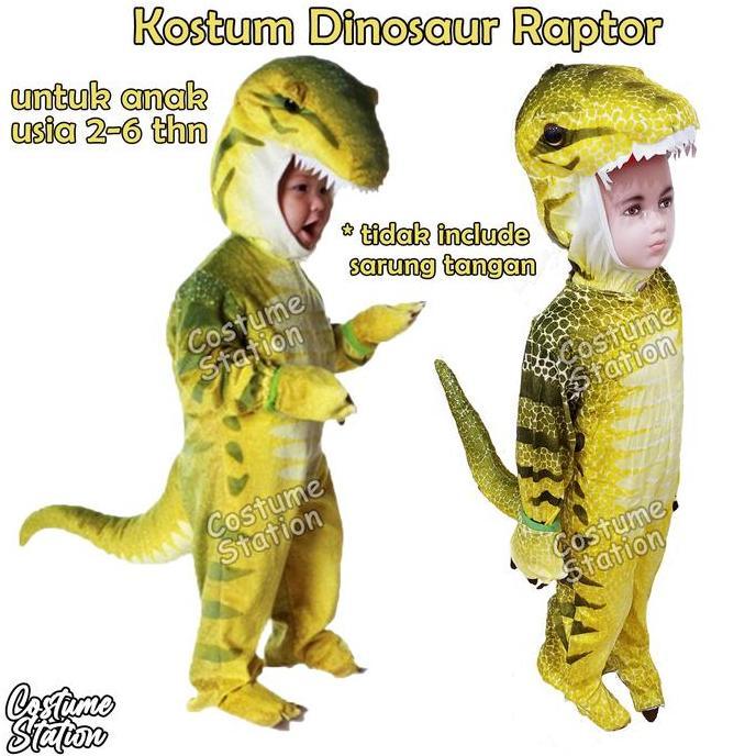 Kostum Dinosaur Raptor / Costume Dinosaurus Yellow T Rex