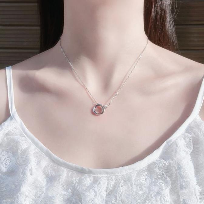 KL Necklace Imitasi Kalung Liontin Perak Aksen Mutiara Gaya Vintage Summer Butterfly Alloy