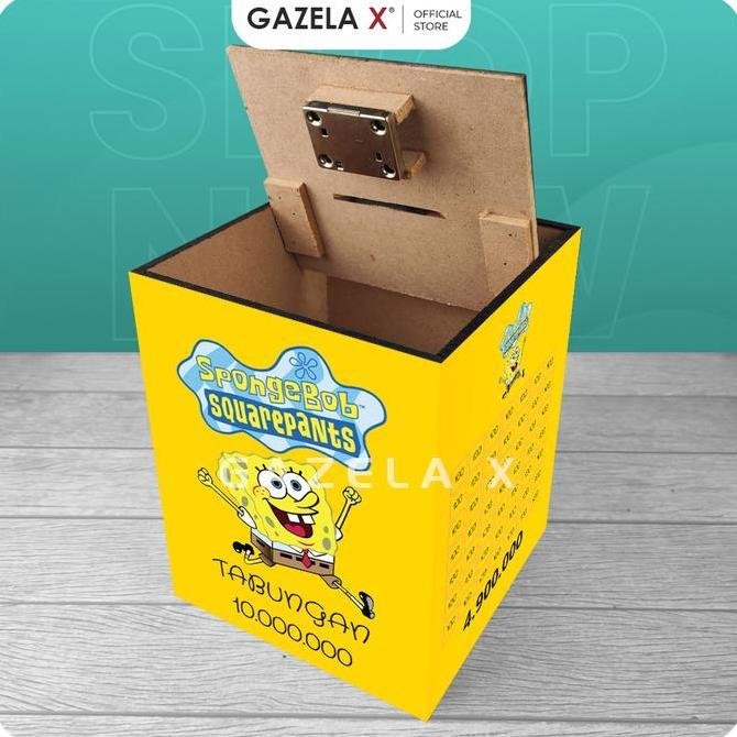Celengan Target Buka Tutup Kunci Celengan Karakter Spongebob Terbaru Target 10 Juta 20 Juta 30 juta 