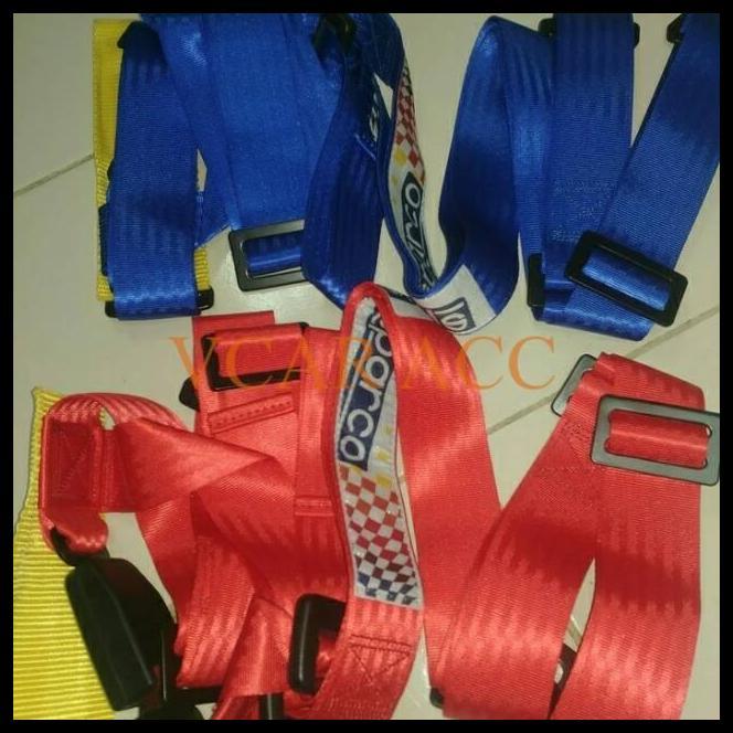 TERLARIS SEATBELT MOBIL RACING POINT JOK SABUK PENGAMAN MOBIL MERAH BIRU HITAM 