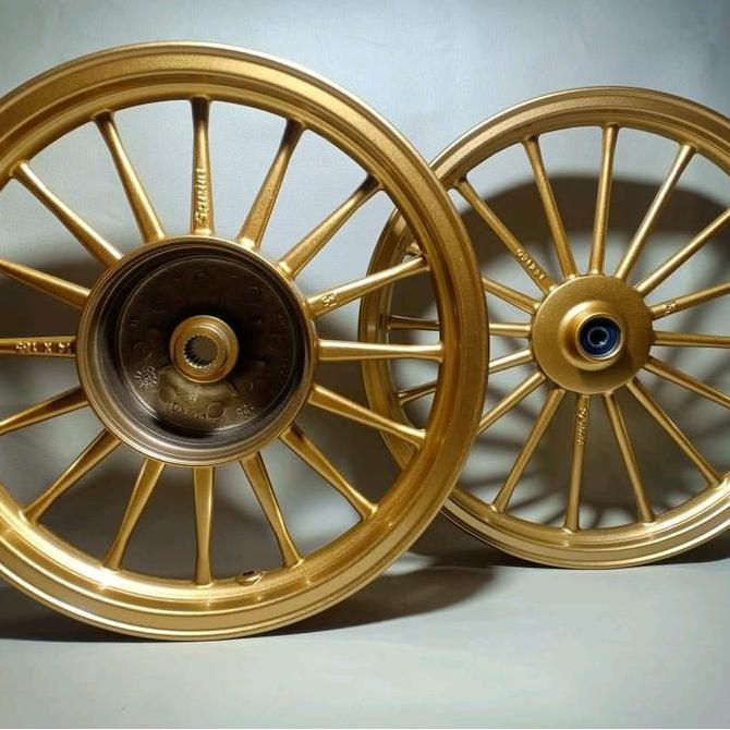VELG ANDONG DOKAR VARIO 110 VROSSI SPRINT ANDROMEDA RING 14 SET DEPAN BELAKANG GOLD VELG RACING VARI