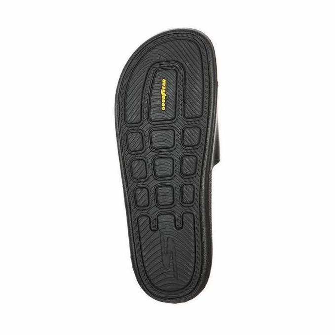 Skechers Sendal Pria slip on Skechers Hyper Slide Leather Black