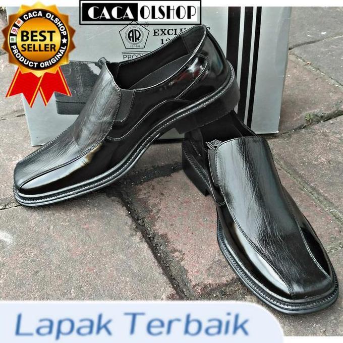 AR Exclusive Orinal Sepatu PDH Pantopel Non Tali Kilap Seri PANB