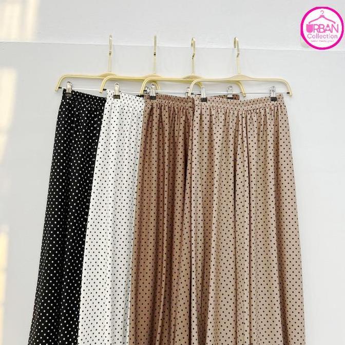 ROK MOTIF POLKADOT PANJANG MAYUNG PRAMIUM JUMBO GRADE A ROK PLISKET ONDE
