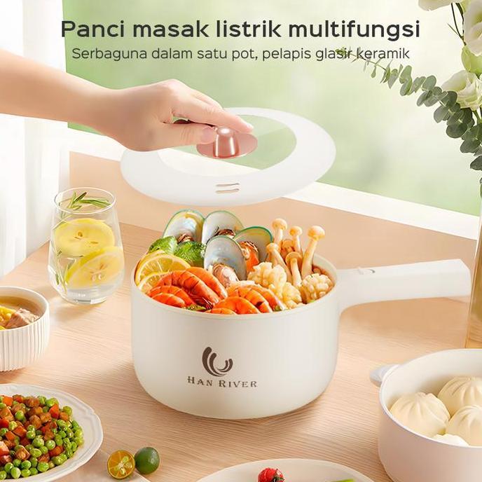 HAN RIVER Panci listrik multifungsi 2L lapisan keramik anti lengket//Panci Elektrik Penggorengan / f