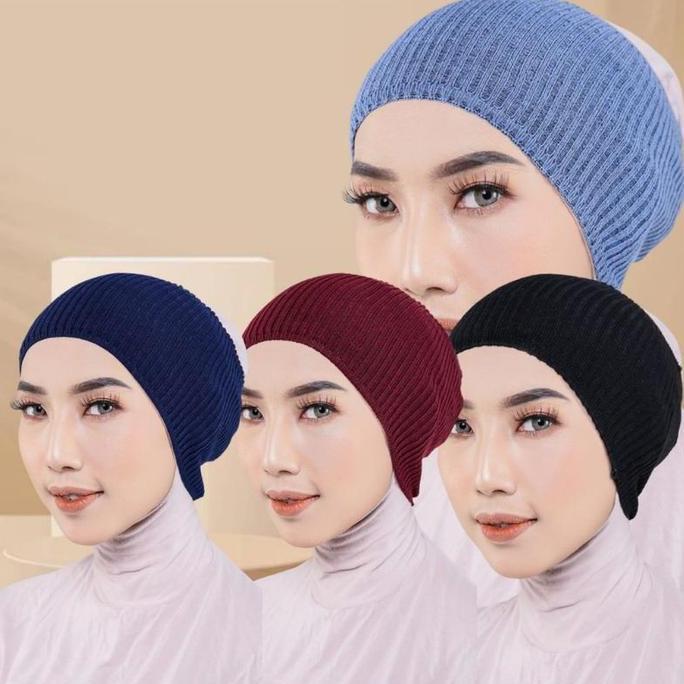 GS - 10 Pcs Ciput Rajut Polos Bahan Tebal