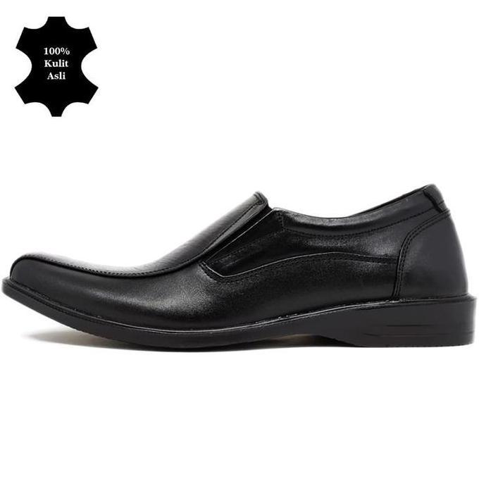 Sepatu Kulit Sapi Asli Sepatu Pantofel Pria Terlaris Cibaduyut HITAM